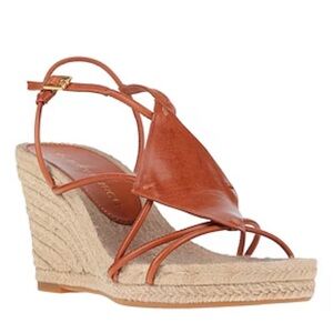 Tory Burch Espadrille wedge diamond leather size 9